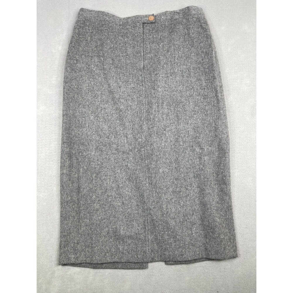 Vintage Terry Paris A line Skirt Womens Size 14 Gray 100% Wool Front Split